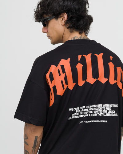 T-Shirt Nera Origin Arancio