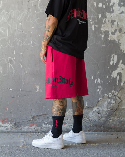 Rote Shorts mit Arch Logo