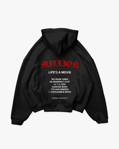 Hoodie „Life's a Movie“ Schwarz