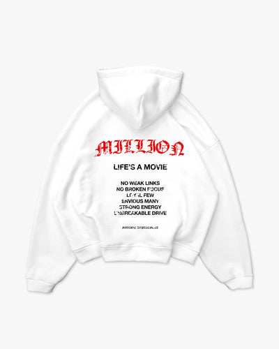 Hoodie „Life's a Movie“ Weiß