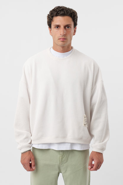 Rundhalsausschnitt „Archive“ Creme 