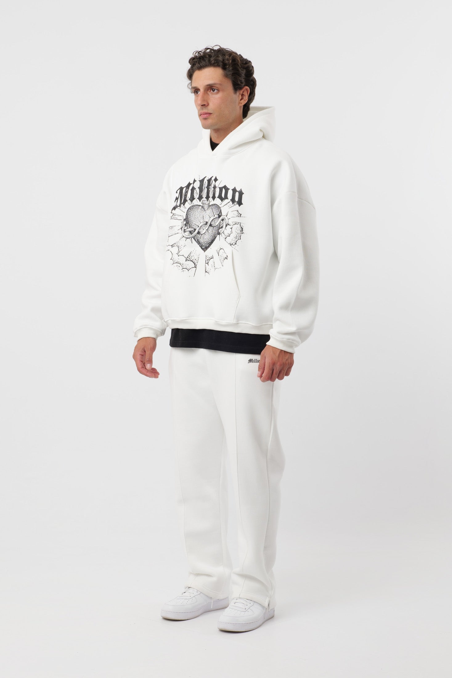 Cremefarbener Kinder-Hoodie