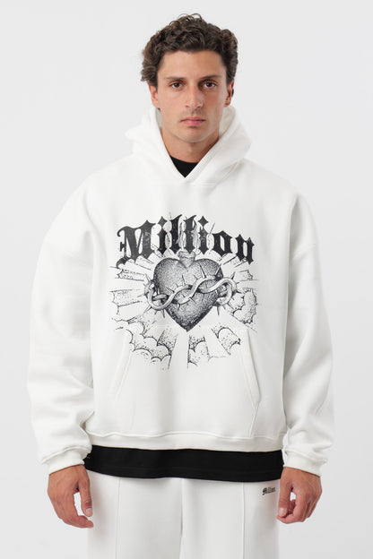 Cremefarbener Kinder-Hoodie