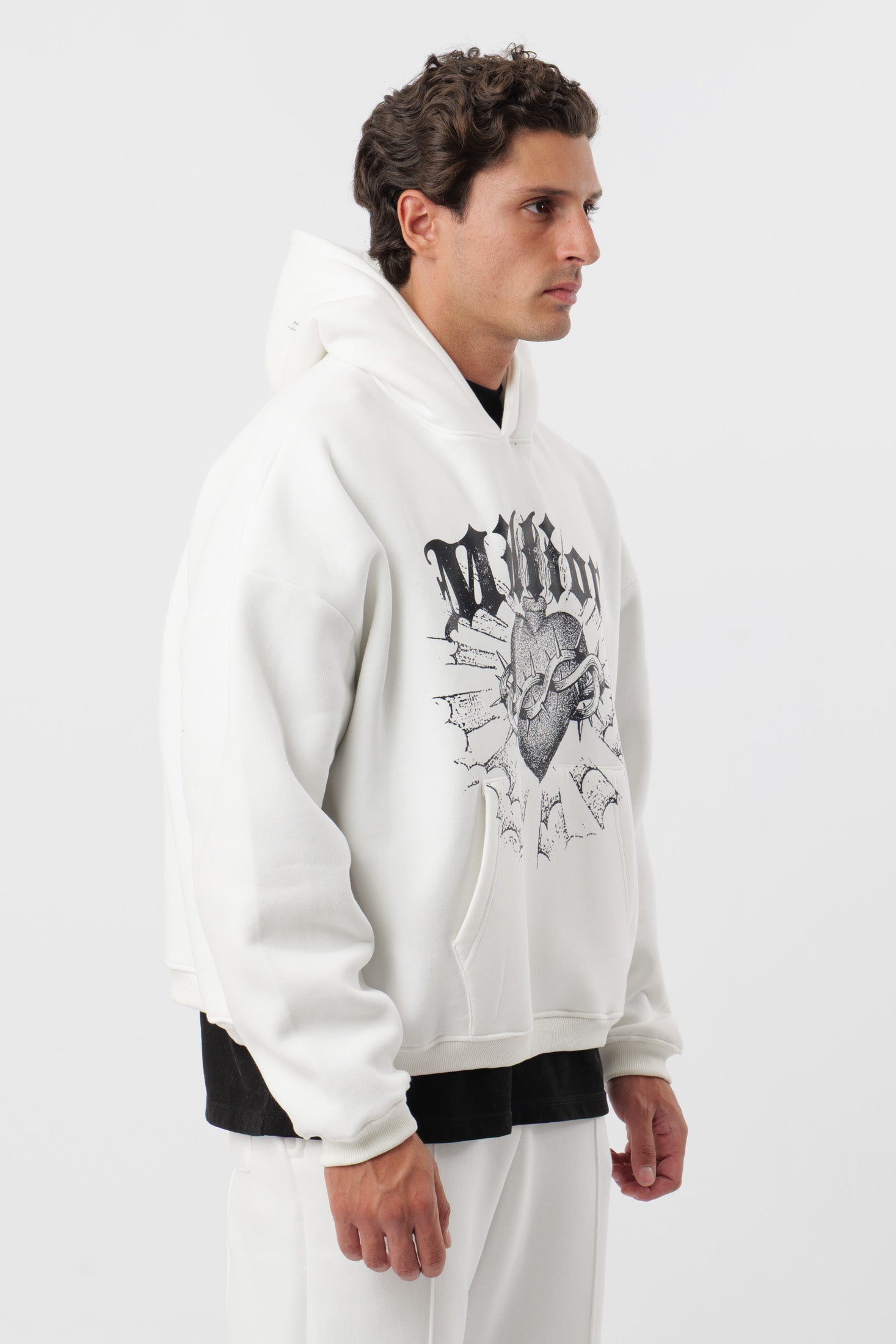 Cremefarbener Kinder-Hoodie