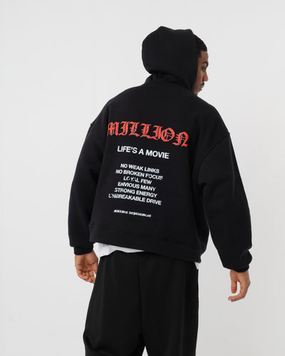 Hoodie „Life's a Movie“ Schwarz