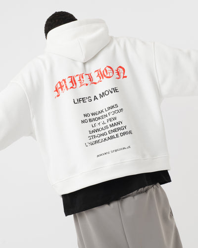 Hoodie „Life's a Movie“ Weiß