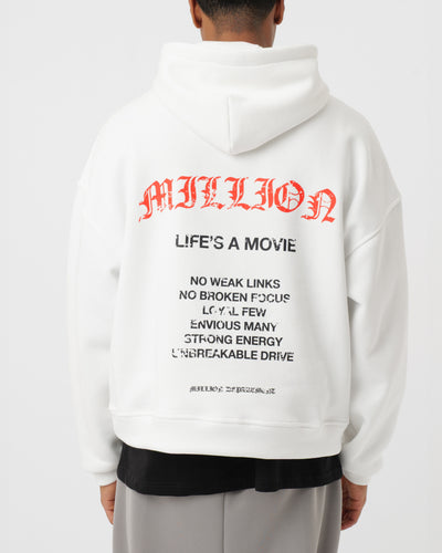 Hoodie „Life's a Movie“ Weiß